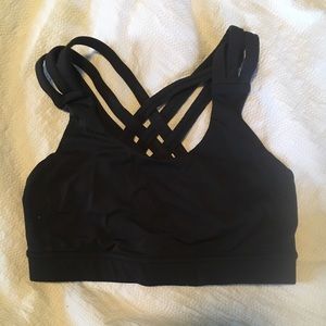 Black lululemon sports strappy bra